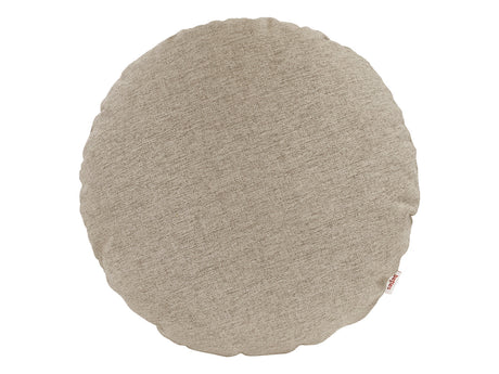 beties Wunschton Kissenhülle rund Ø60 cm Taupe Braun – Vorderansicht, melierter Möbelstoff 