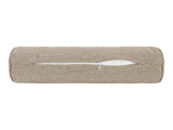  beties Wunschton Nackenrolle gefüllt 13x50 cm Taupe Braun – geöffnet, melierter Möbelstoff 