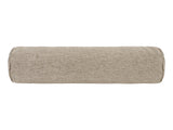 beties Wunschton Nackenrolle gefüllt 13x50 cm Taupe Braun – Vorderansicht, melierter Möbelstoff 