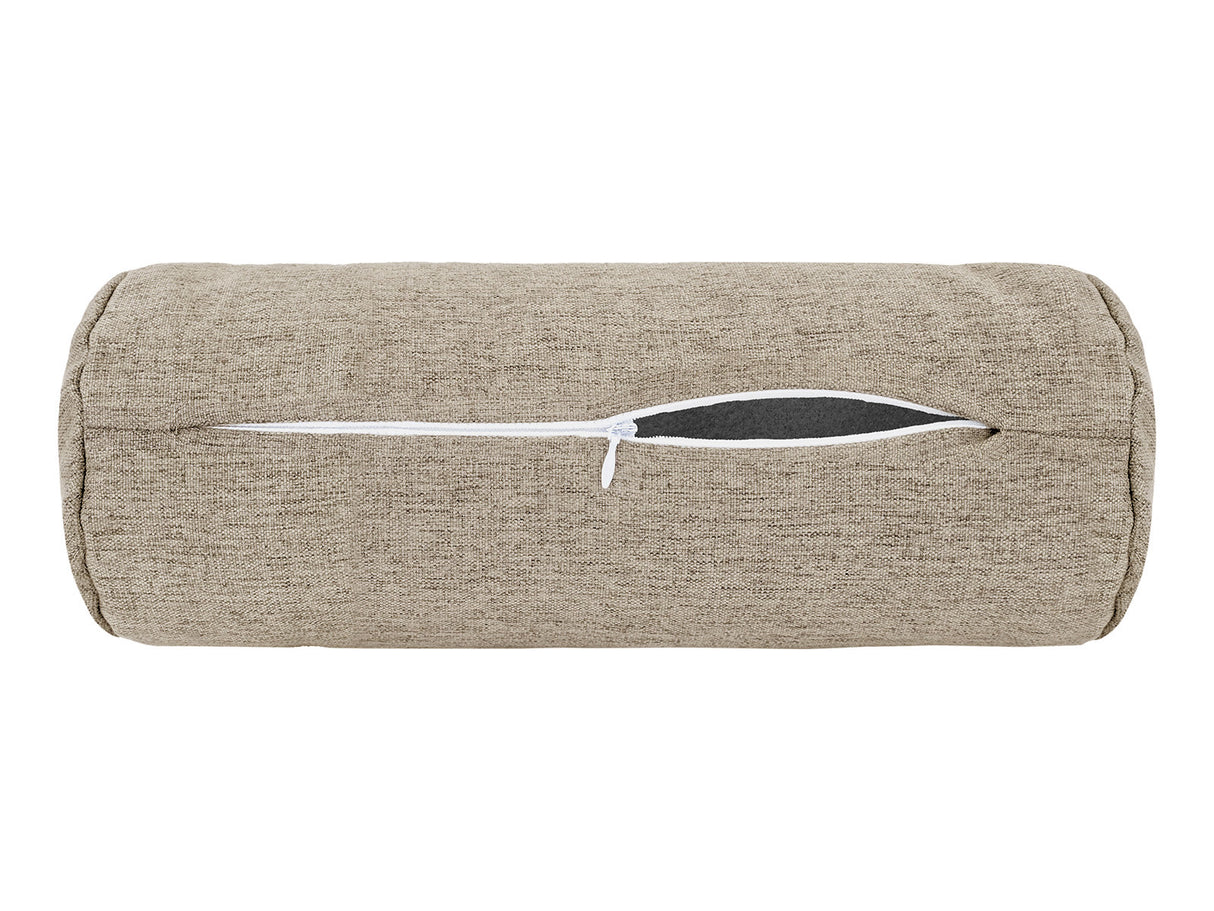 beties Wunschton Nackenrollenhülle 15x40 cm Taupe Braun – offen, melierter Möbelstoff 