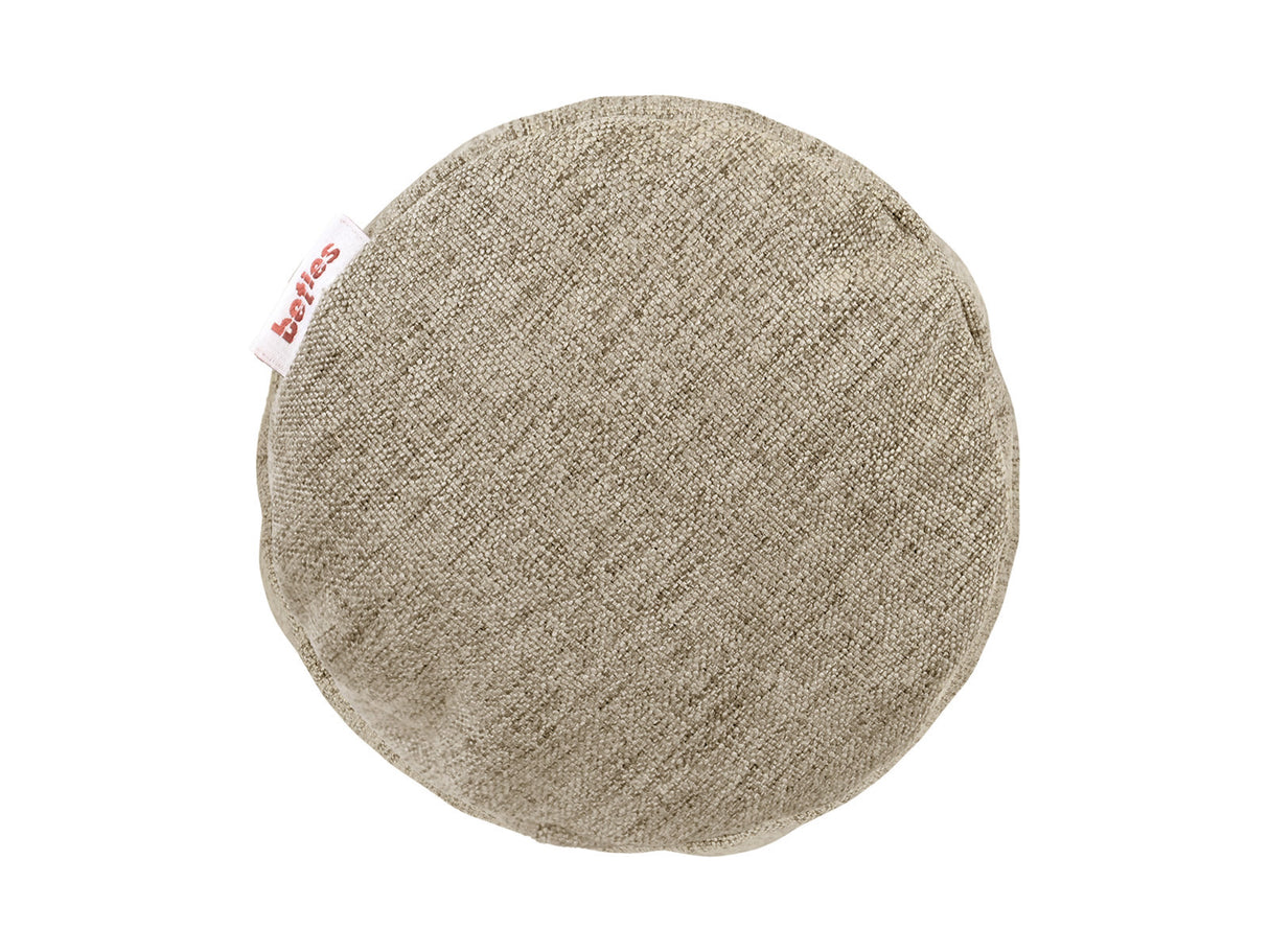 beties Wunschton Nackenrollenhülle 15x40 cm Taupe Braun – Seitenansicht, melierter Möbelstoff 