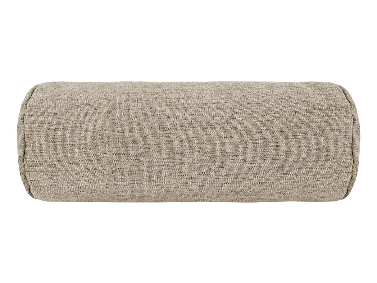 beties Wunschton Nackenrollenhülle 15x40 cm Taupe Braun – Vorderansicht, melierter Möbelstoff
