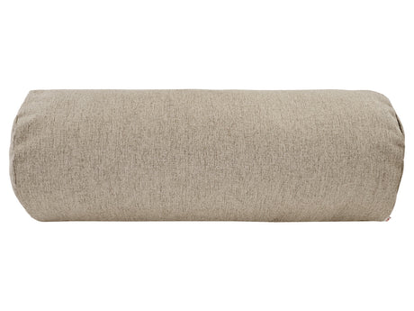 beties Wunschton XL Nackenrollenhülle 25x70 cm Taupe Braun – Vorderansicht, melierter Möbelstoff