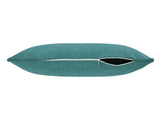  beties Wunschton Kissenhülle 30x70 cm Teal Petrol – liegend mit offenem Reißverschluss, melierter Möbelstoff 