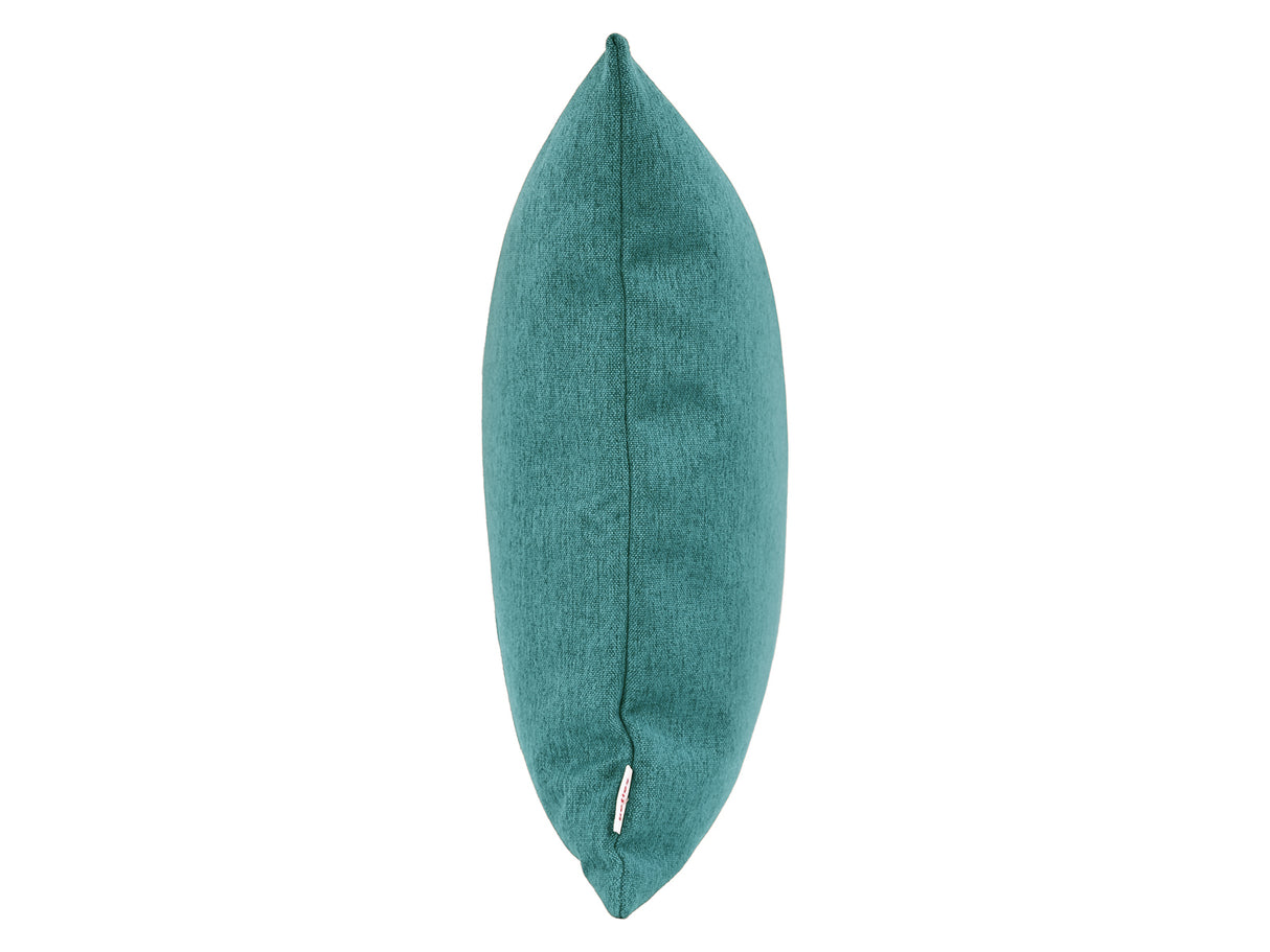  beties Wunschton Kissenhülle 40x40 cm Teal Petrol – seitenansicht, melierter Möbelstoff 