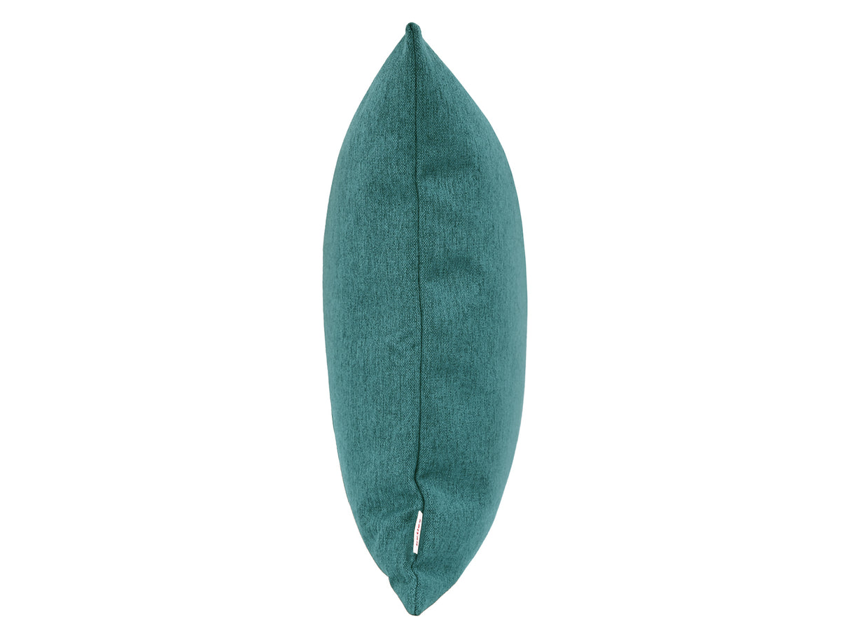 beties Wunschton Kissenhülle 45x45 cm Teal Petrol – seitenansicht, melierter Möbelstoff