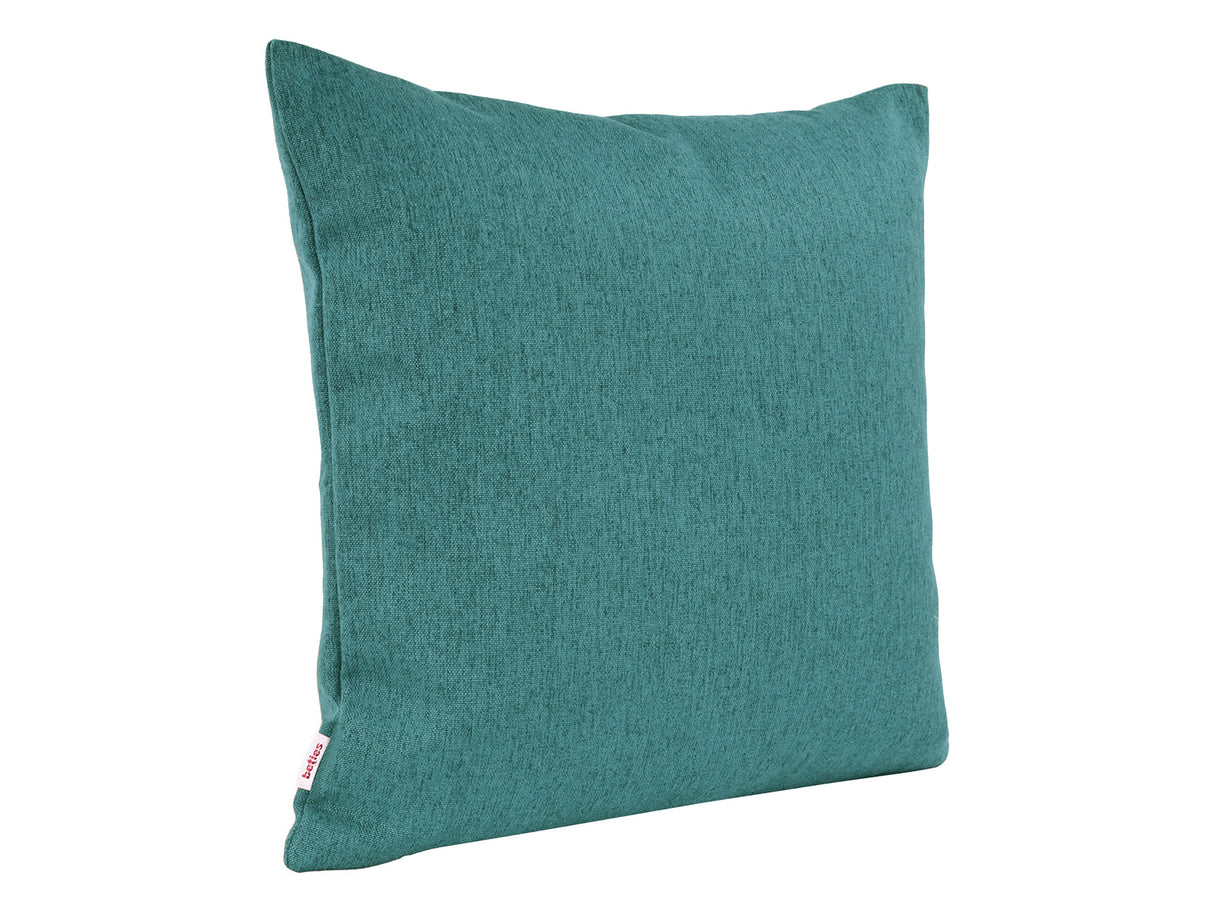 beties Wunschton Kissenhülle 50x50 cm Teal Petrol – schrägansicht, melierter Möbelstoff