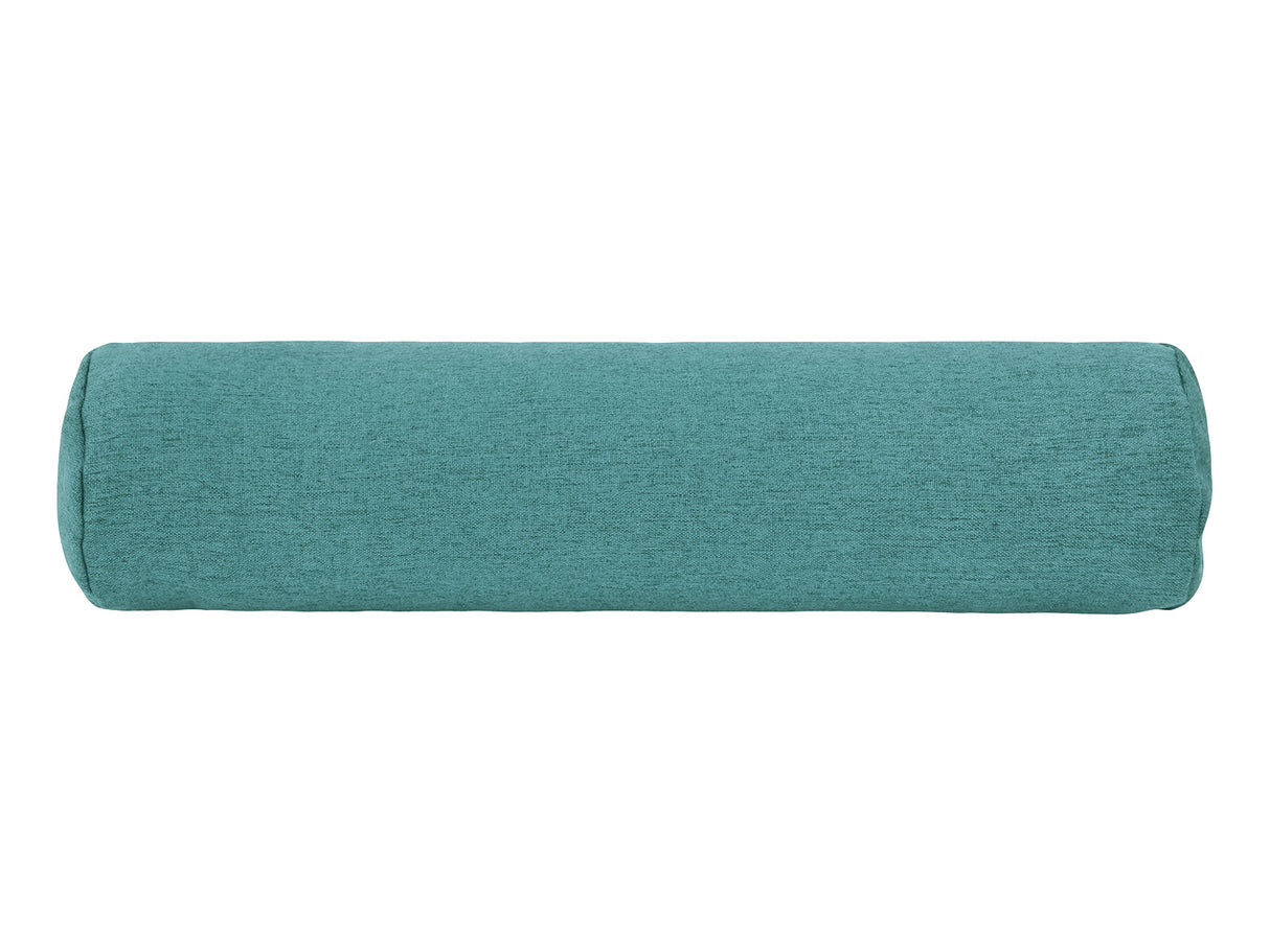  beties Wunschton Nackenrolle gefüllt 13x50 cm Teal Petrol – vorderansicht, melierter Möbelstoff 