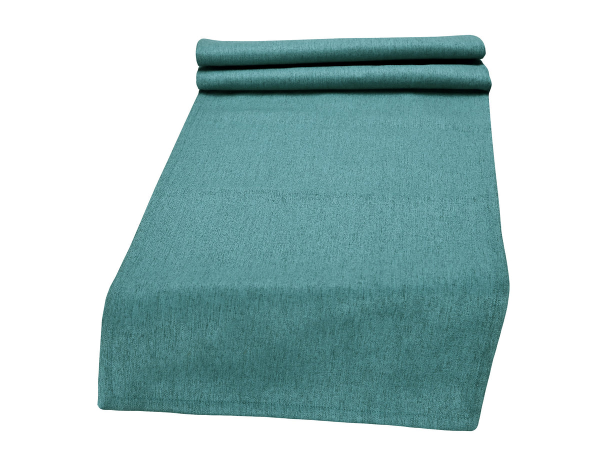 beties Wunschton Tischläufer 40x130 cm Teal Petrol – Vorderansicht, melierter Möbelstoff 