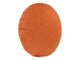  beties Wunschton Kissenhülle rund Ø50 cm Terracotta Orange – schrägansicht, melierter Möbelstoff 