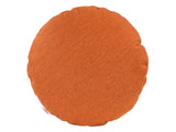  beties Wunschton Kissenhülle rund Ø50 cm Terracotta Orange – vorderansicht, melierter Möbelstoff 