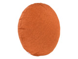  beties Wunschton Kissenhülle rund Ø60 cm Terracotta Orange – schrägansicht, melierter Möbelstoff 