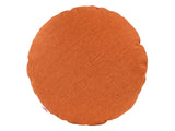  beties Wunschton Kissenhülle rund Ø60 cm Terracotta Orange – vorderansicht, melierter Möbelstoff 