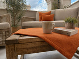  beties Wunschton Kissenhülle Terracotta Orange – Milieu-Foto 2, melierter Möbelstoff Wohnzimmer 