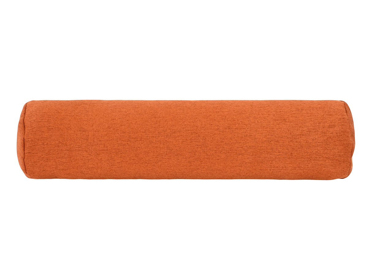  beties Wunschton Nackenrolle gefüllt 13x50 cm Terracotta Orange – Vorderansicht, melierter Möbelstoff 