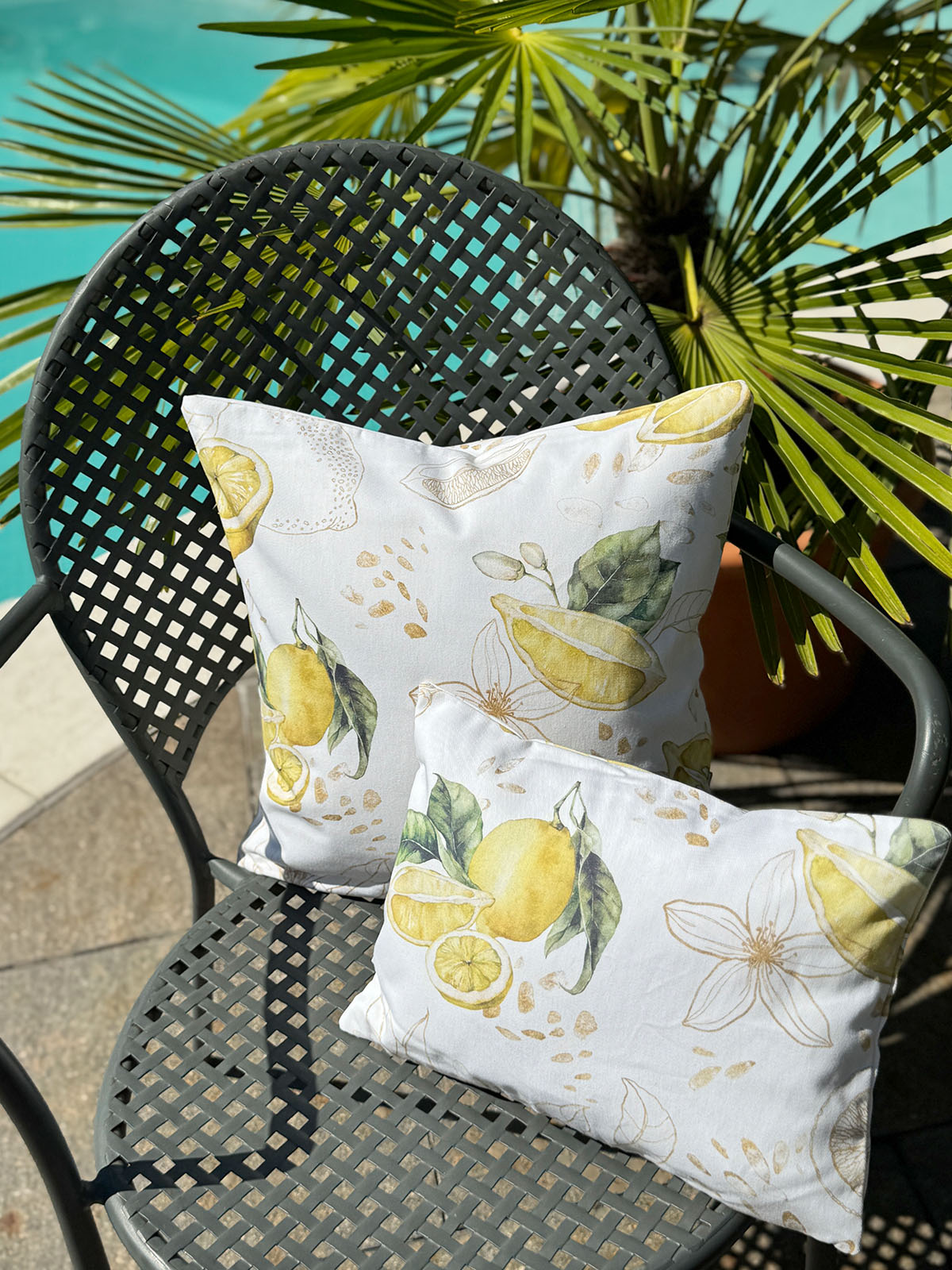Hochwertige Kissenhülle ca. 30x50 cm aus 100% Baumwolle – Zitronen-Design aus der beties "Italy Collection"
