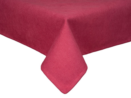  Tischdecke 100x100 cm himbeer-rot Chenille-Haptik beties „FarbTon" – Tischwäsche Oeko-Tex 
