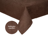 Tischdecke ca. 100x100 cm kaffeebohne-braun Chenille-Haptik beties "FarbTon" mit einem Detailbild der Stoffstrucktur.