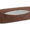 XL Rollenhülle 25x70 cm kaffeebohne-braun beties „FarbTon" – Kissenbezug mit geöffnetem Reißverschluss, Seitenansicht