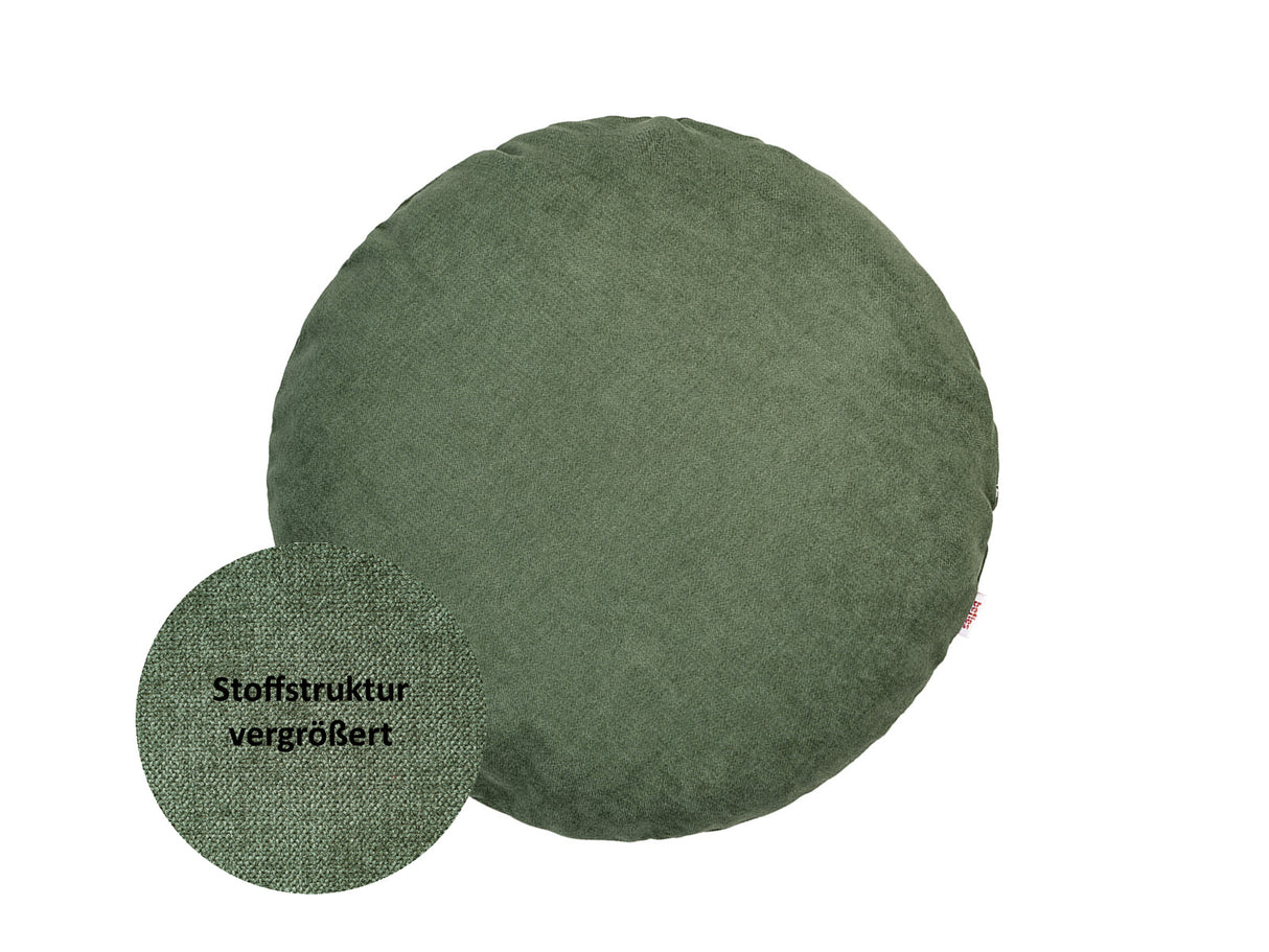 Runde Kissenhülle oliven-grün Chenille-Haptik beties "FarbTon"