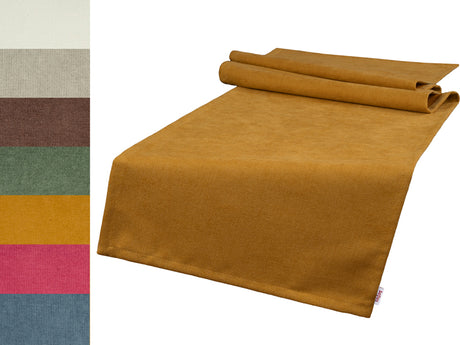  XL Tischläufer 40x220 cm Chenille-Haptik beties „FarbTon" – Tischwäsche in Raumausstatter Qualität 
