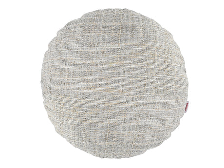  beties Freiluft Melange Outdoor-Kissenhülle 40 cm rund Beige Frontansicht – wetterfeste Rundkissenhülle für Garten 