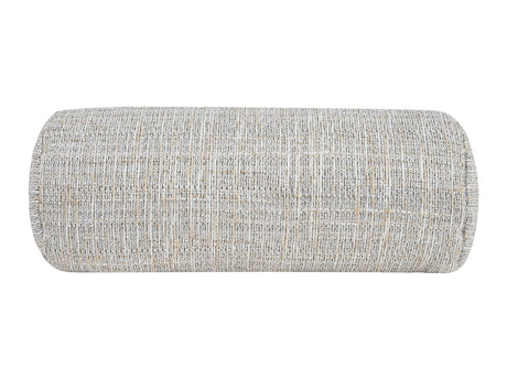  beties Freiluft Melange Outdoor-Nackenrolle 15x40 cm Beige Frontansicht – wetterfeste Kissenhülle für Gartenliege 