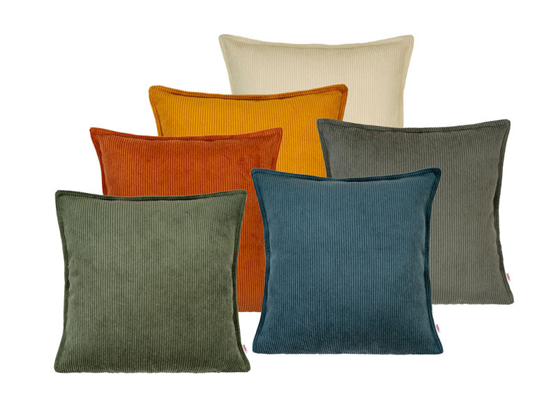 Cushion cover approx. 40x40 cm corduroy velvet beties "HYggelig No.1" cushion cover with elaborate double denim seam in interior decorator quality