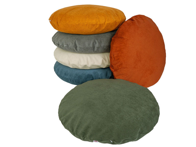 Round cushion cover approx. 80 cm Ø corduroy velvet beties "HYggelig No.1" floor cushion cover in interior decorator quality from a German company