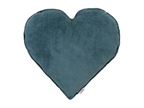 Gefuelltes Herzkissen ca. 35x40 cm aus Cord-Samt in der Farbe nord-blau aus der beties "HYggelig No.1" Kollektion.