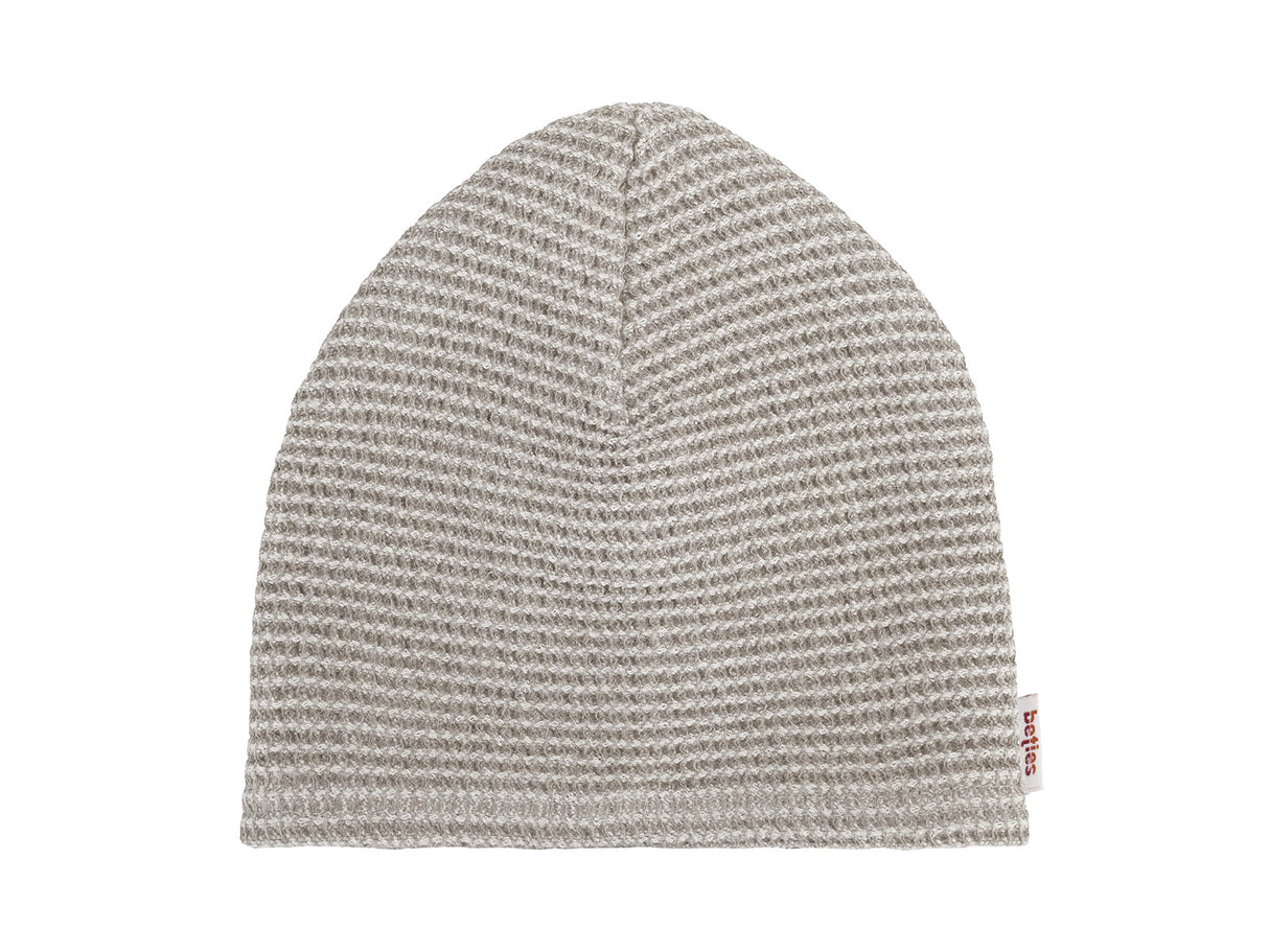beties Sauna beanie Leinen-Waffelpique  – flach  ausgelegt