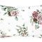 Weisse Kissenhuelle ca. 25x35 cm – Winterdeko mit gefrosteten Rosen in mauve, Kieferzapfen und Zweigen im Alloverdruck – 100% Baumwolle – Aus der beties Magie des Winters "Frost-Rose" Kollektion.