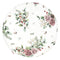 Runde, weisse Kissenhuelle ca. 40 cm im Durchmesser – Winterdeko mit gefrosteten Rosen in rosa – 100% Baumwolle – aus der beties Magie des Winters "Frost-Rose" Kollektion.