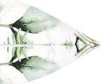 Weisse Kissenhuelle ca. 50x50 cm – Winterdeko mit oranger Schleife und orangen gefrosteten Rosen und Zweigen Detailansicht von unten mit Reissverschluss – 100% Baumwolle – Aus der beties Magie des Winters "Frost-Rose Schleife" Kollektion.