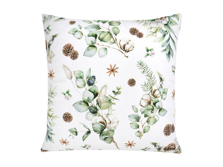 Kissenhuelle ca. 40x40 cm – Winterdeko mit Tannenzapfen – 100% Baumwolle – aus der beties Kollektion Magie des Winters "Moggl"