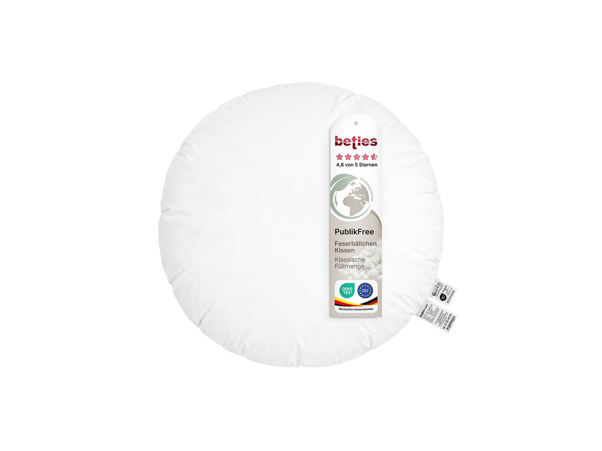 Rundkissen Ø 40 cm Innenkissen weich – Faserbällchen Sofakissen | PublikFree