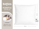 beties PublikFree Polyesterflocken Füllkissen 45x45 cm – Maßzeichnung Breite 45 cm Höhe 45 cm, veganes Dekokissen ohne Federn, Kissenbezug Baumwolle