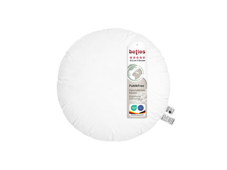 beties PublikFree Polyesterflocken Füllkissen 50 cm rund –  Materialzusammensetzung Polyester, vegan, waschbar, Made in Europe