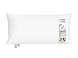 beties PublikFree Polyesterflocken Kopfkissen 40x80 cm – etikett, Materialzusammensetzung 100% Polyester, vegan, waschbar, Made in Europe