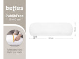 beties PublikFree Polyesterflocken Nackenrolle 15x40 cm – Maßzeichnung Länge 40 cm Durchmesser 15 cm, veganes Füllkissen ohne Federn
