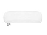 beties PublikFree Polyesterflocken Nackenrolle 15x40 cm – weisse Nackenrolle mit klassischer veganer Polyesterflocken-Fuellung, Bezug aus weissem Baumwollstoff, freigestellt auf weissem Hintergrund