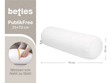 beties PublikFree Polyesterflocken XL-Rolle Beinrolle Yogarolle 25x70 cm – Maßzeichnung Länge 70 cm Durchmesser 25 cm, veganes Füllkissen ohne Federn