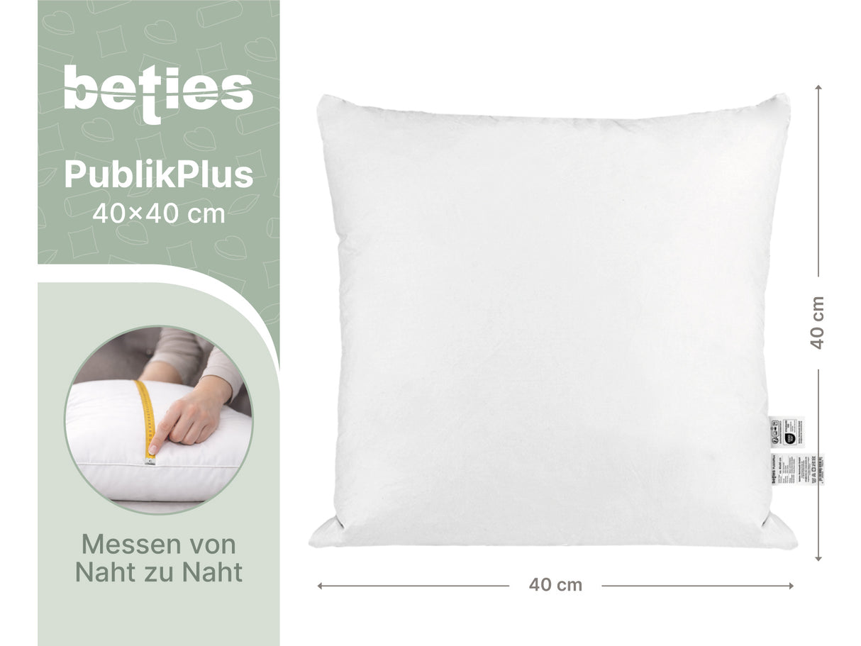 beties publikplus federkissen fuellkissen 40x40 mit maß