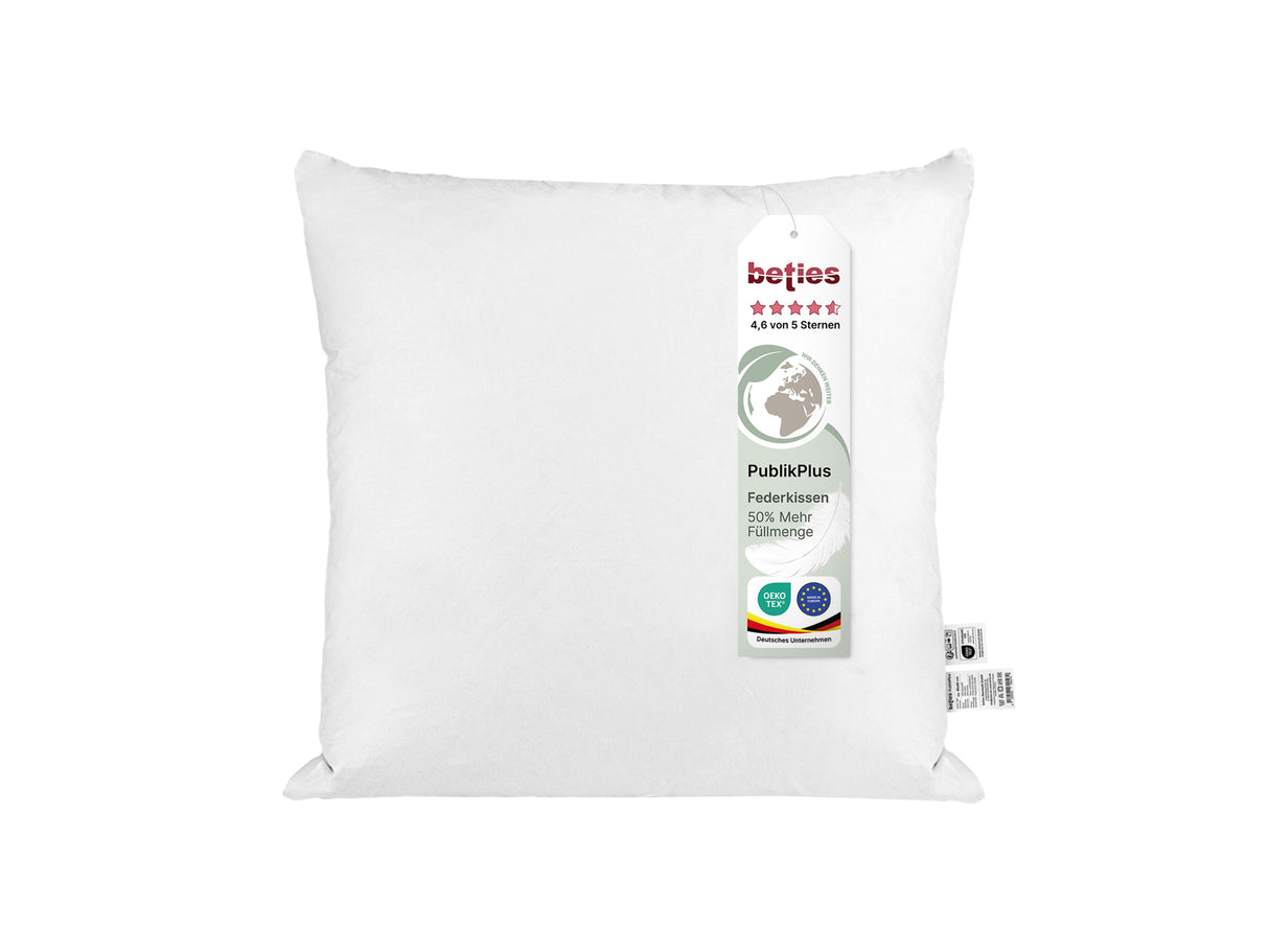 beties Publikplus Federkissen Fuellkissen 60x60 cm Etikett