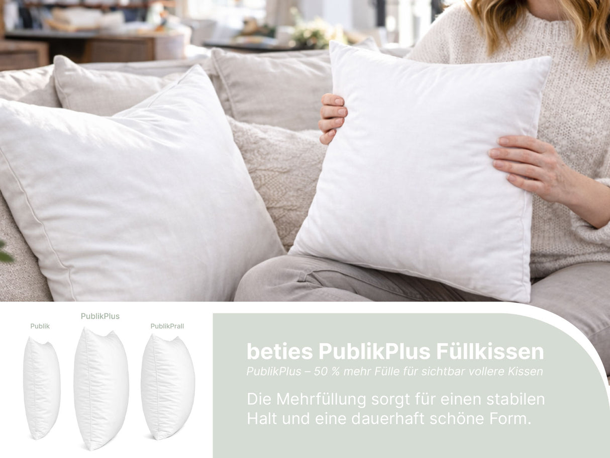  beties Publikplus Federkissen Fuellkissen Nahaufnahme fuellmenge im vergleich 