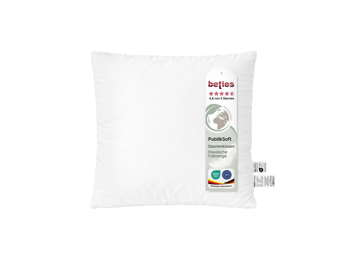 Daunenkissen 40x40 cm weich bauschig – Sofakissen Kopfkissen | PublikSoft