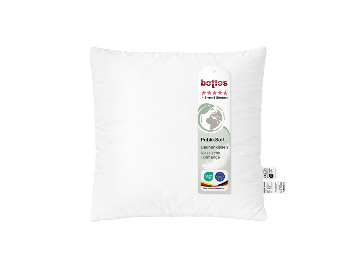 beties Publiksoft Daunenkissen Fuellkissen 50x50 cm Pflegeetikett Materialangaben