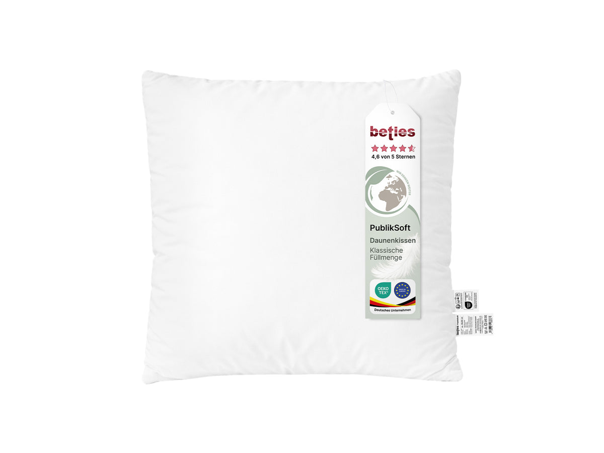 Daunenkissen 60x60 cm weich bauschig – Sofakissen Loungekissen | PublikSoft