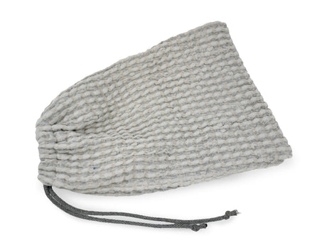 Eisbeutel – Kuehlbeutel aus Waffelpique Leinen-Baumwoll-Mix – nordisches Design von beties aus der "PUR.NATURE" Serie. In der Farbe Nebel-grau.