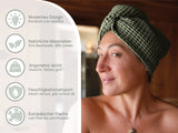  beties Pur Nature Haarturban Salbeigrün – Spa-Feeling zu Hause, Waffelpiqué aus Leinen-Baumwoll-Mix fakten